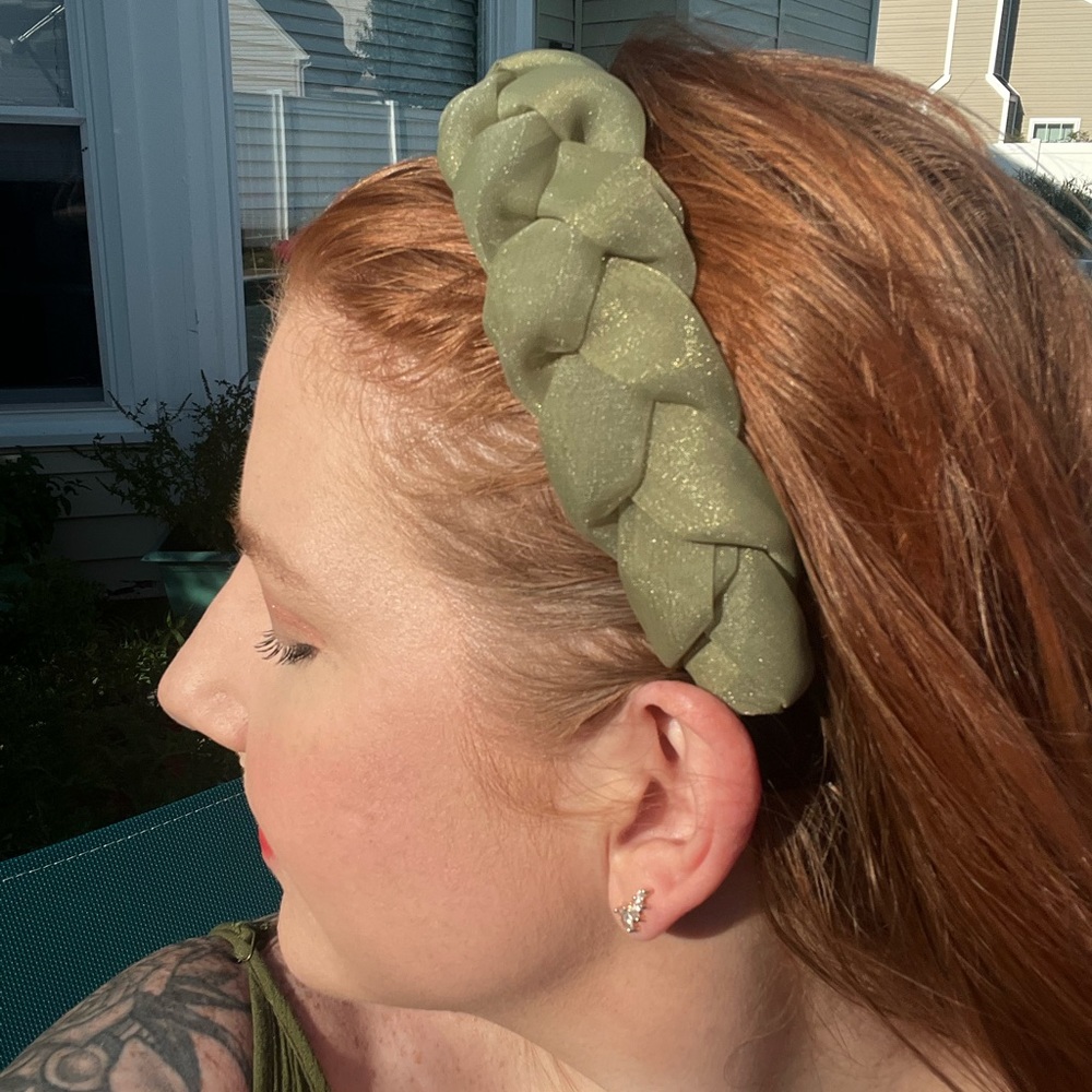SALE Ballet Core Chiffon Braided Headband Chartreusse